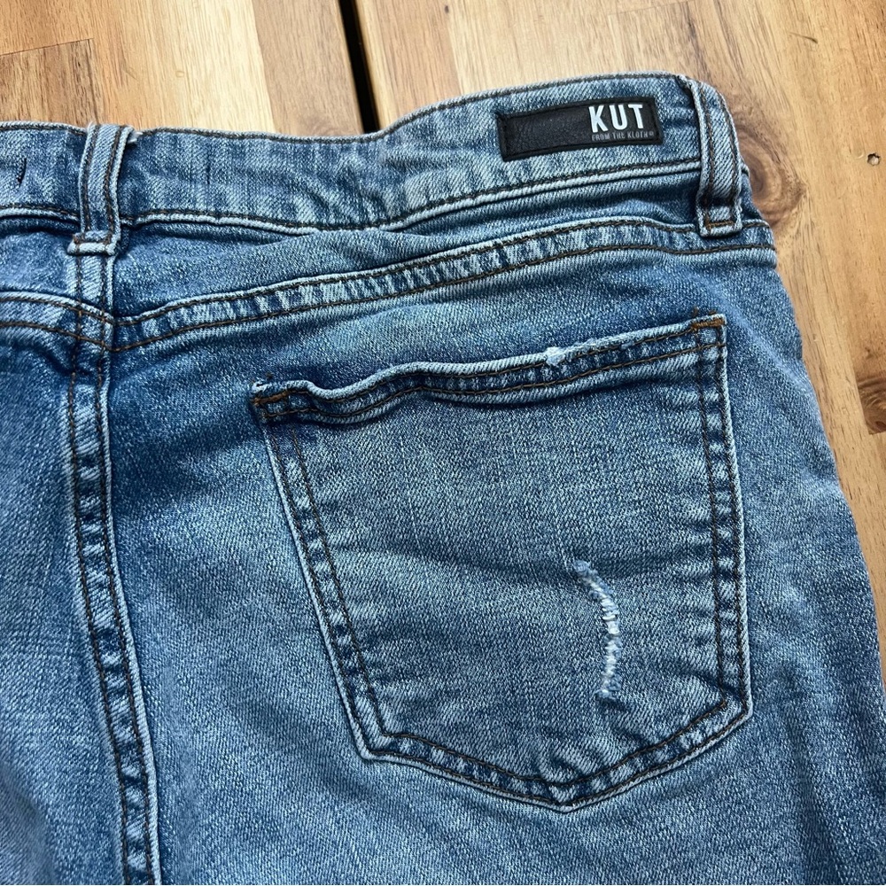 Kut From the Kloth Denim Bermuda Shorts Raw Hem Size 8 - Picture 7 of 7